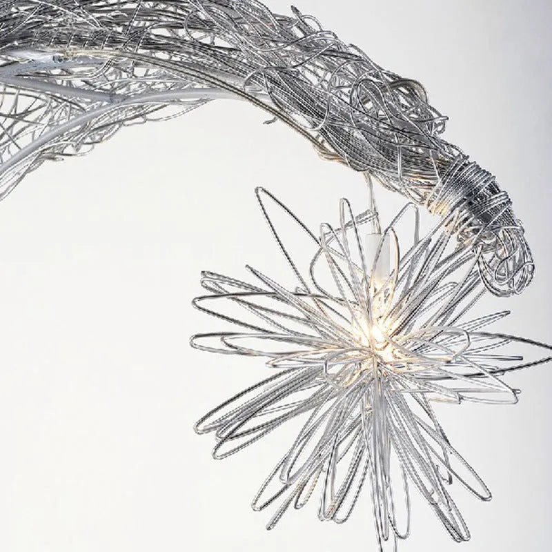 Aluminium wire star and moon design chandelier ceiling light with adjustable height
