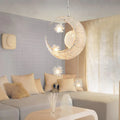 Aluminium wire star and moon design chandelier ceiling light with adjustable height