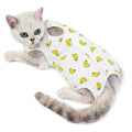 Thin cat clothes spring and summer female cat anti-licking vest in banana colour, front view