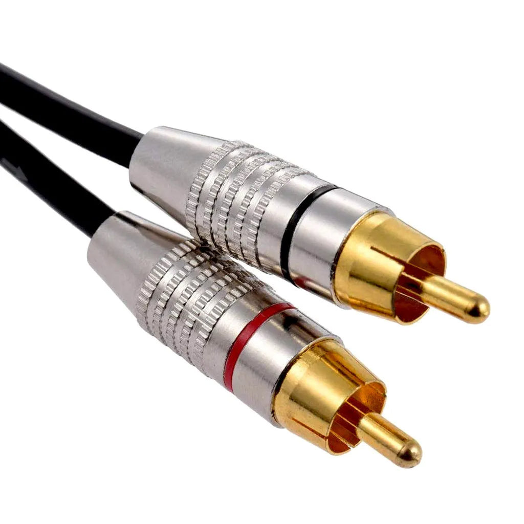 XLR to dual RCA audio cable with bare copper wire and PVC sheath, available in multiple lengths and connector types.