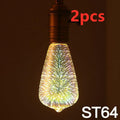 3D projection LED decoration bulb casting a firework pattern on a wall