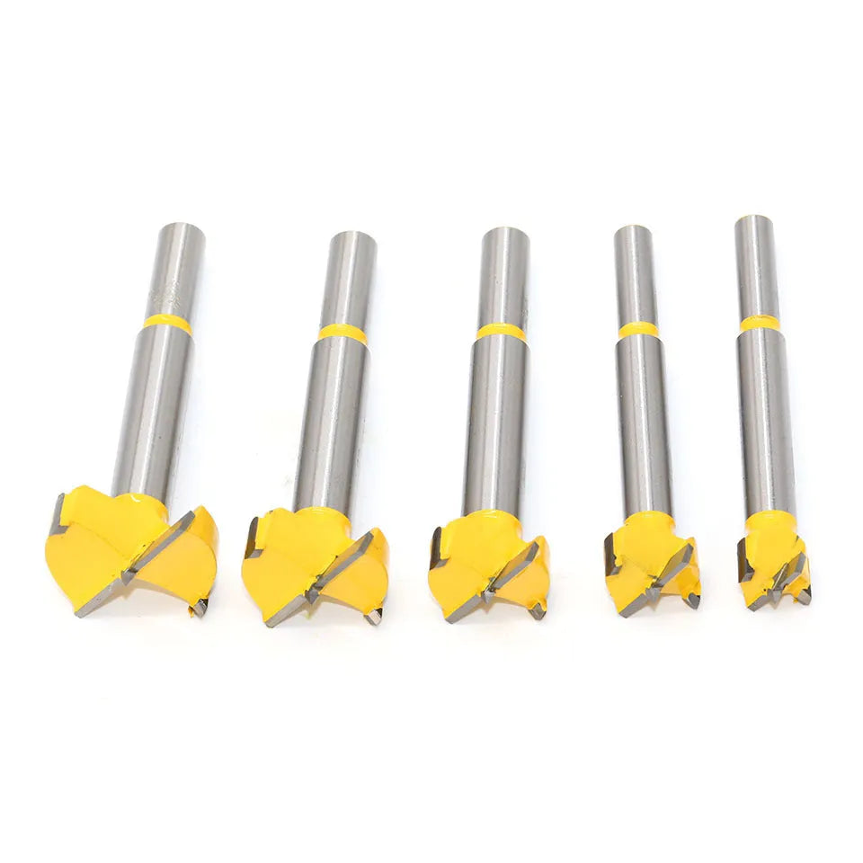 5-piece carbide wood hole reamer bit set with wooden box for drilling wood plastic gypsum board