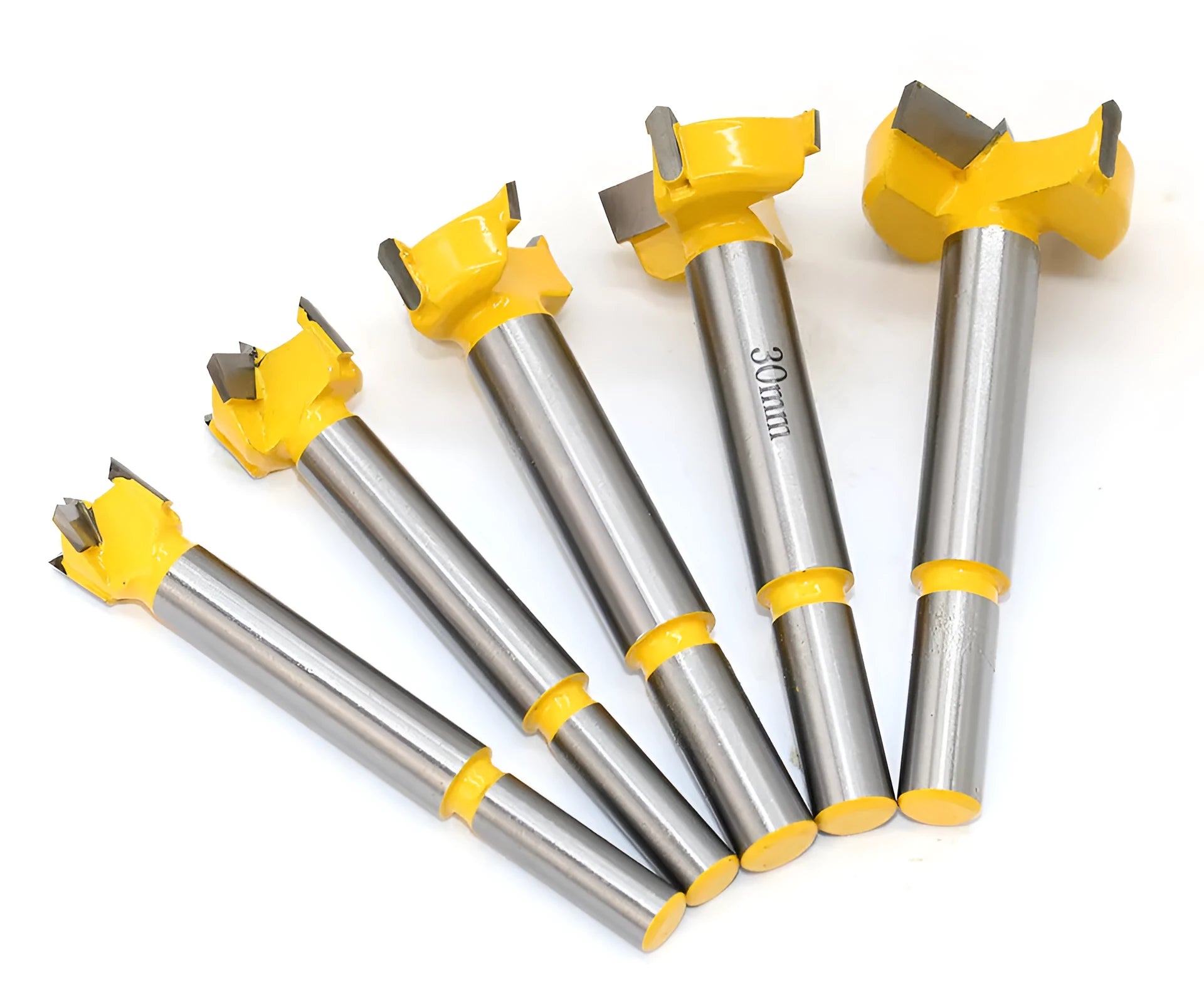 5-piece carbide wood hole reamer bit set with wooden box for drilling wood plastic gypsum board