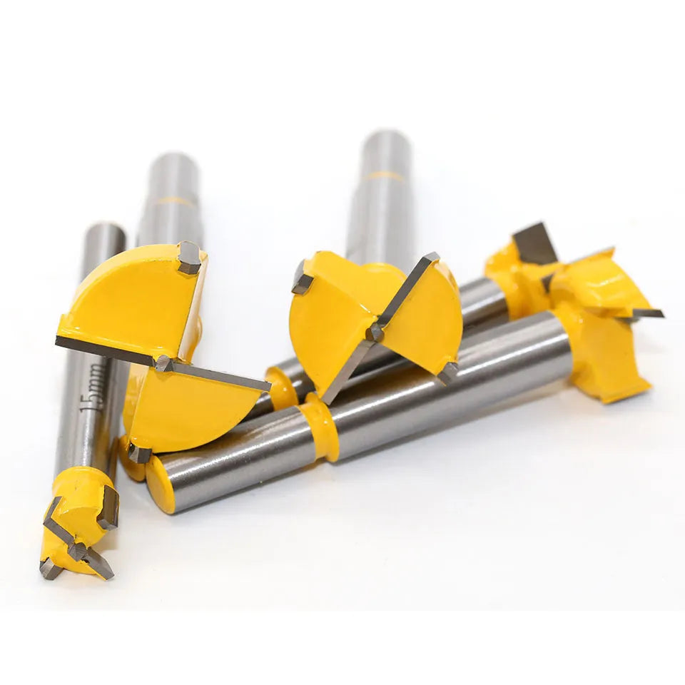 5-piece carbide wood hole reamer bit set with wooden box for drilling wood plastic gypsum board