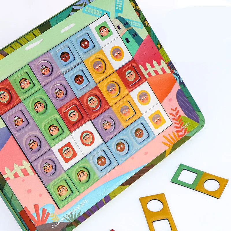Magnetic glue butt bump reasoning logic table game with silicone construction for children's educational play