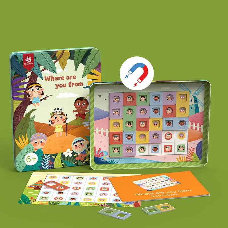 Magnetic glue butt bump reasoning logic table game with silicone construction for children's educational play