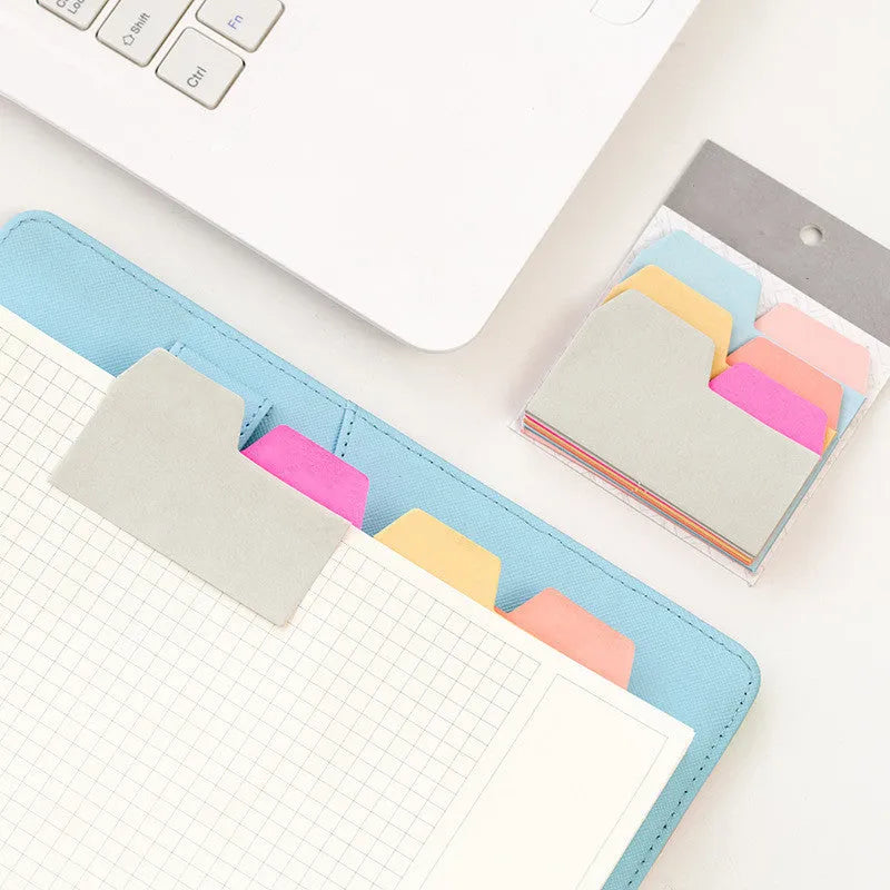 Six-colour index sticky note pad, 75 x 98 mm special-shaped paper notes in OPP packaging box