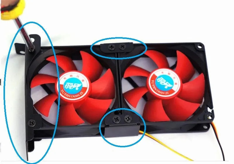 Graphics card cooling fan bracket for 8cm and 9cm fans with three support options
