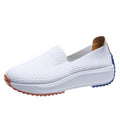 Women's light casual running shoes with mesh upper and composite sole in white