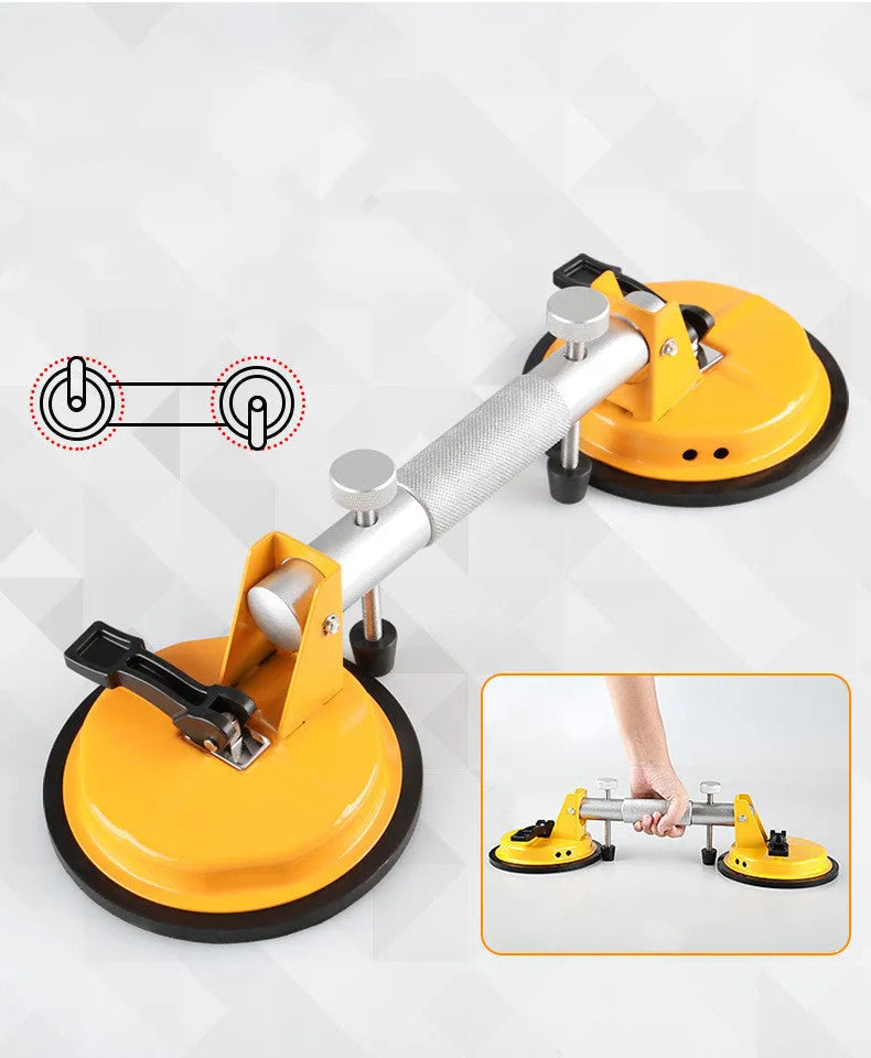Fixed single claw heavy aluminum alloy tile vacuum suction lifter with suction cup for ceramic tile and glass handling
