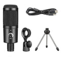 Black USB condenser microphone on a stand, model AK-6, for computer gaming and recording.