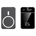 Fashion magnetic wireless power bank in black with fast charging USB plastic construction