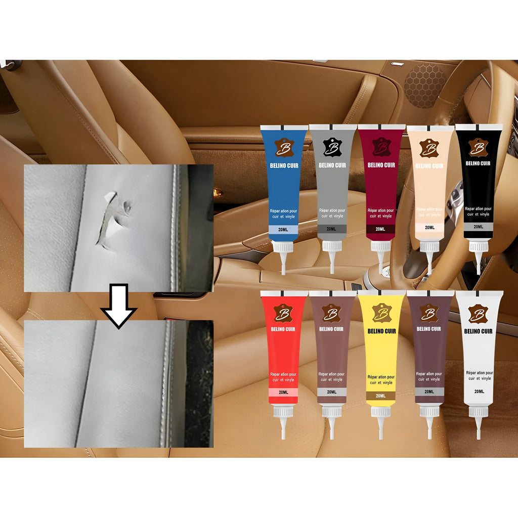 Leather repair cream 20g tube with 11 colour options for car seats and sofas