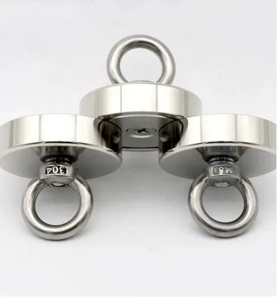 D25mm round ring salvage magnet with nickel plating for underwater metal retrieval