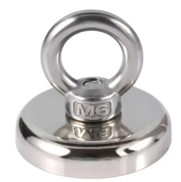 D25mm round ring salvage magnet with nickel plating for underwater metal retrieval