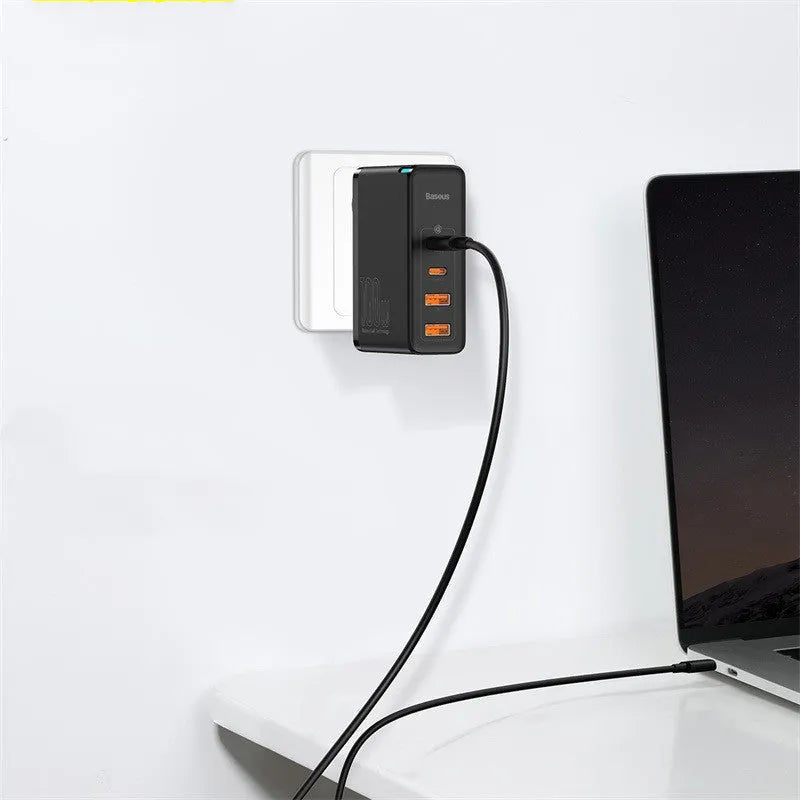 Gallium nitride charger charging head for mobile phone direct charge in black and white