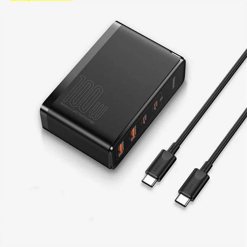 Gallium nitride charger charging head for mobile phone direct charge in black and white