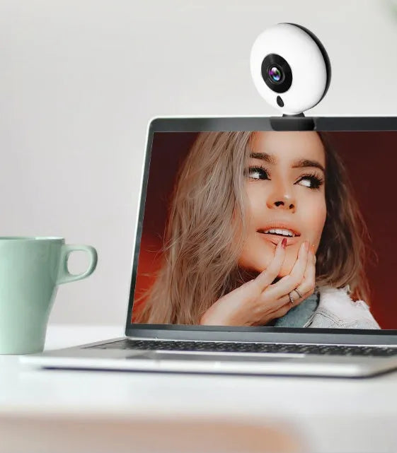 Black 2K HD USB webcam for PC with 12mm focal length and 10m effective distance, drive-free