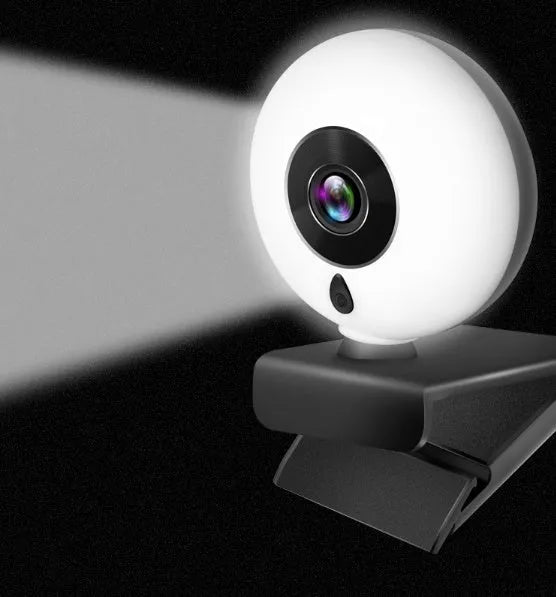 Black 2K HD USB webcam for PC with 12mm focal length and 10m effective distance, drive-free