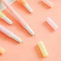 Luminous mushroom silicone gel pen with black core and cap on a white background