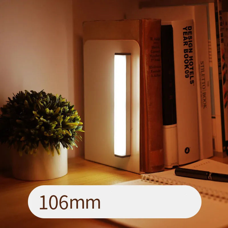 Hand-scanning induction wireless LED cabinet lamp strip with magnetic mounting in white or yellow