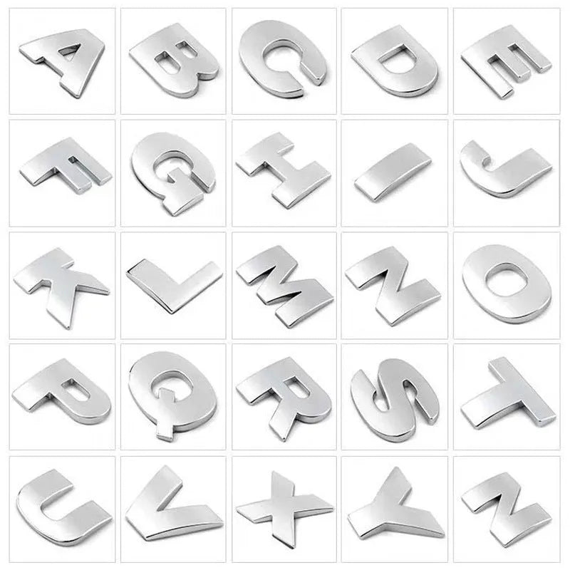 Large number car tail letter label in black style A showing 4.5 cm displacement paste sticker for car body