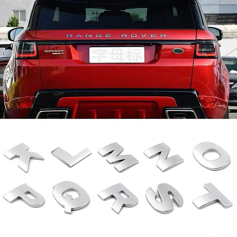 Large number car tail letter label in black style A showing 4.5 cm displacement paste sticker for car body