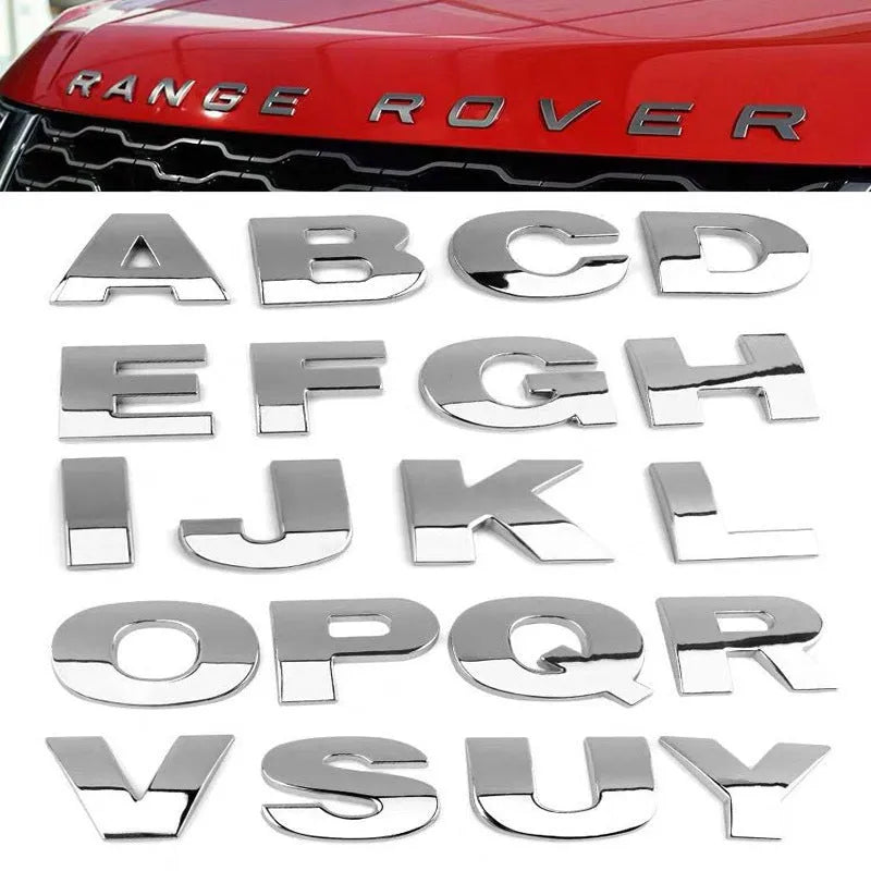 Large number car tail letter label in black style A showing 4.5 cm displacement paste sticker for car body