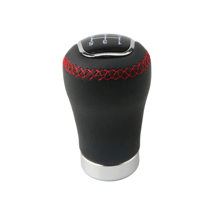 Modified PU rod wave club handball leather gear head for GM models in black with red line, 13cm length