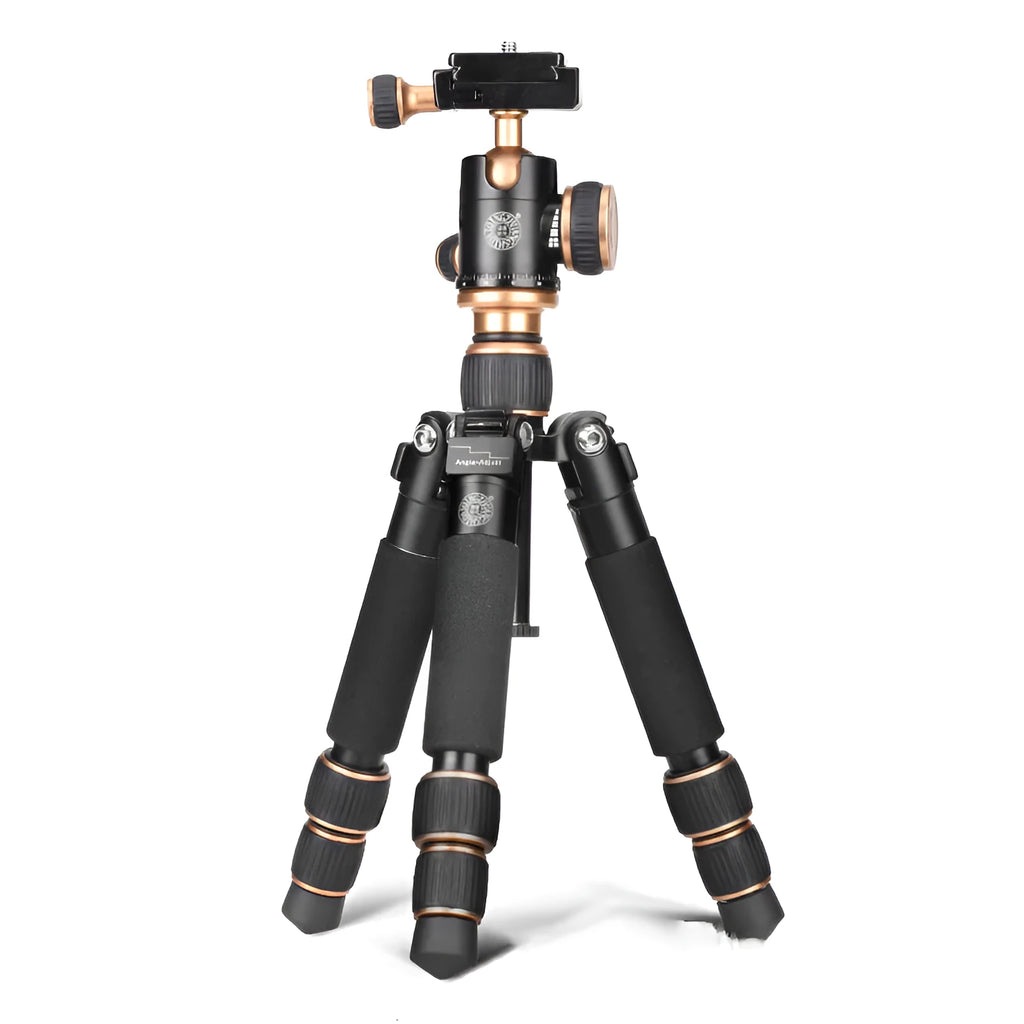 Black aluminium alloy ball head tripod for Apple iPhone photography and video recording
