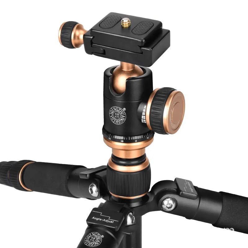 Black aluminium alloy ball head tripod for Apple iPhone photography and video recording