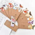 Butterfly design paper bookmark measuring 13.5cm by 5.5cm with Japanese and South Korean cute stationery style