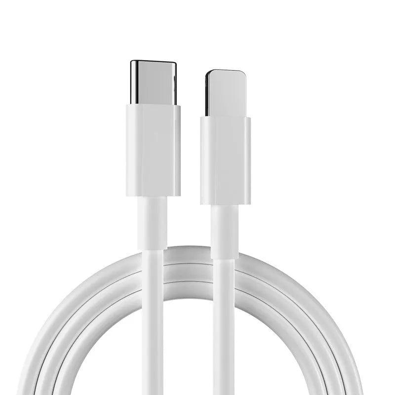 White 20W USB-C fast charger and Type-C cable for iPhone and iPad