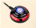 Black and red desktop computer power switch with on/off button, reset button, and a 1.6 metre cable.