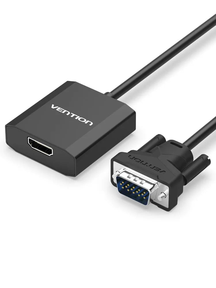 HDMI to VGA converter adapter cable silver with audio 25cm pure copper for computer TV projector