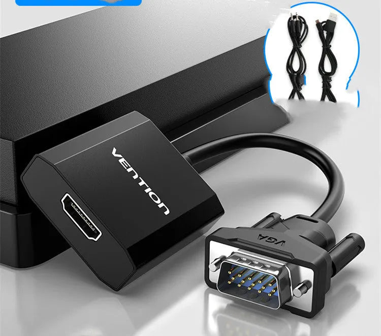 HDMI to VGA converter adapter cable silver with audio 25cm pure copper for computer TV projector