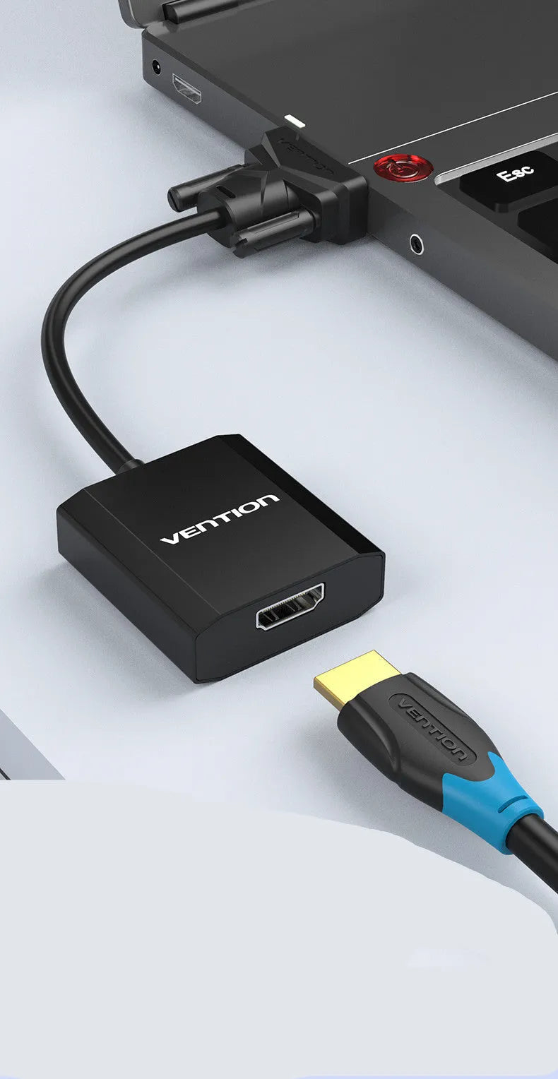 HDMI to VGA converter adapter cable silver with audio 25cm pure copper for computer TV projector