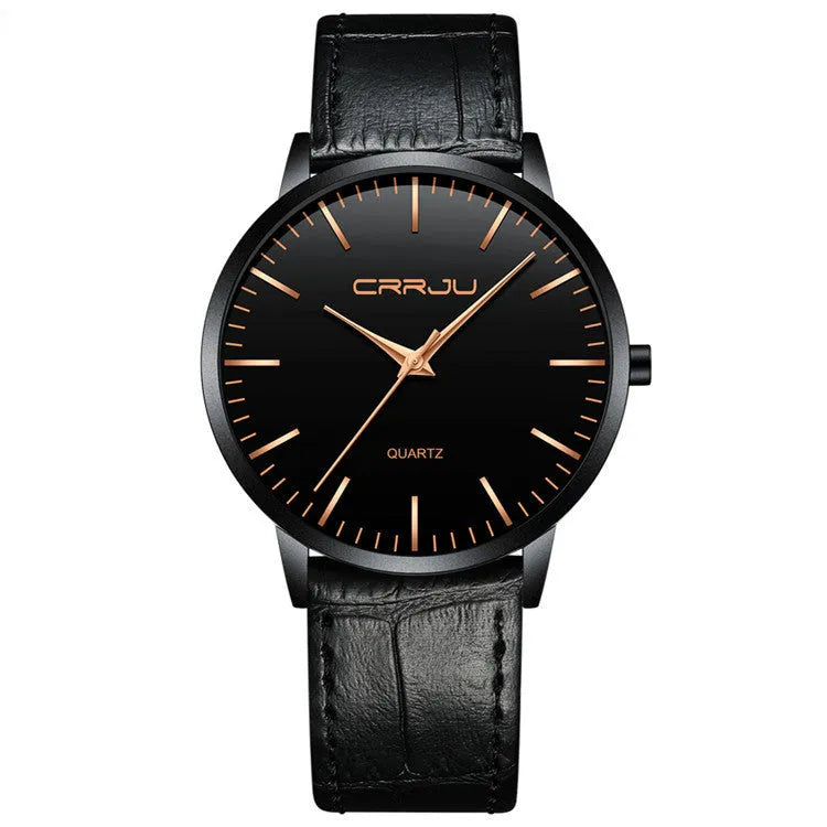 Casual quartz watch with alloy case and multiple strap options showing 30 metre water resistance