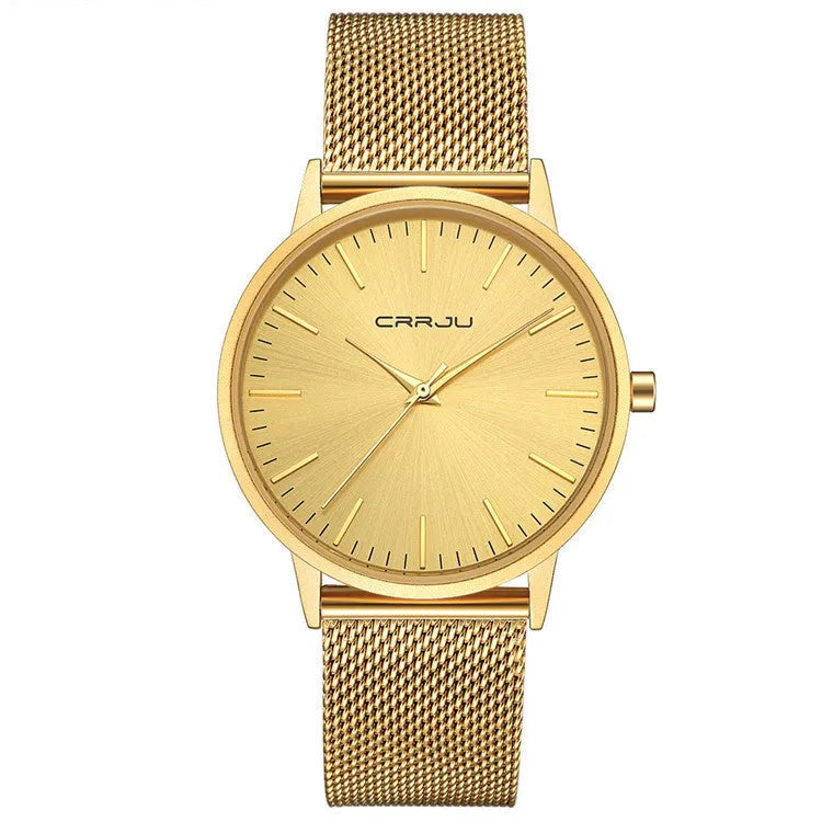 Casual quartz watch with alloy case and multiple strap options showing 30 metre water resistance