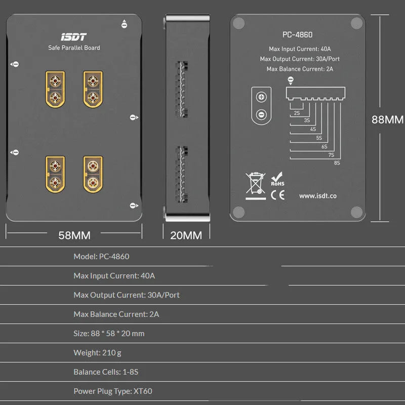 Grey parallel charging board for Astor aircraft toys battery maintenance