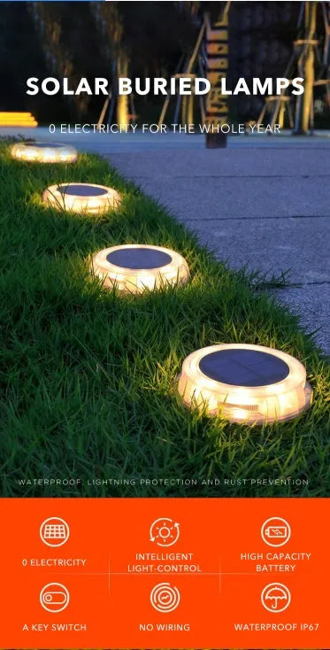 8LED solar LED light outdoor lawn lamp with IP67 waterproof, 135x135x70mm, cold light option