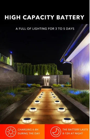 8LED solar LED light outdoor lawn lamp with IP67 waterproof, 135x135x70mm, cold light option