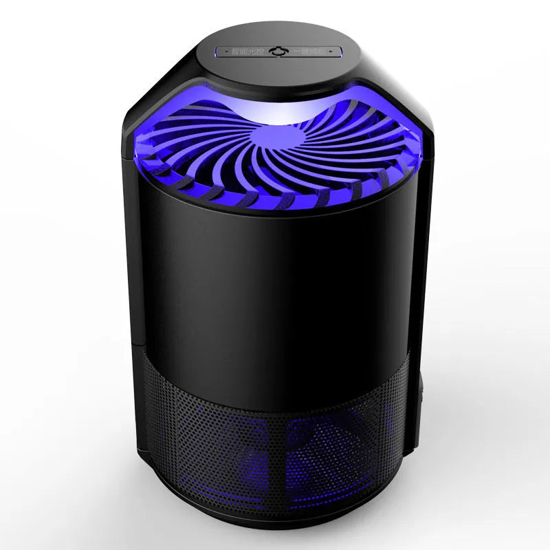Black UV light mosquito killer lamp, photocatalyst indoor insect trap, 130x140x223mm, USB powered