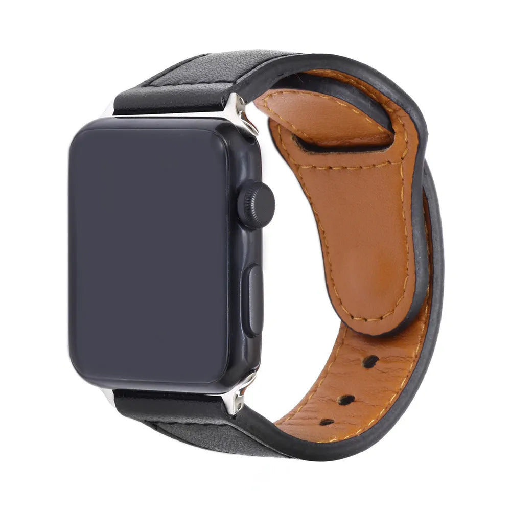 Geometric design artificial leather watch strap in black, brown, pink and white colour options