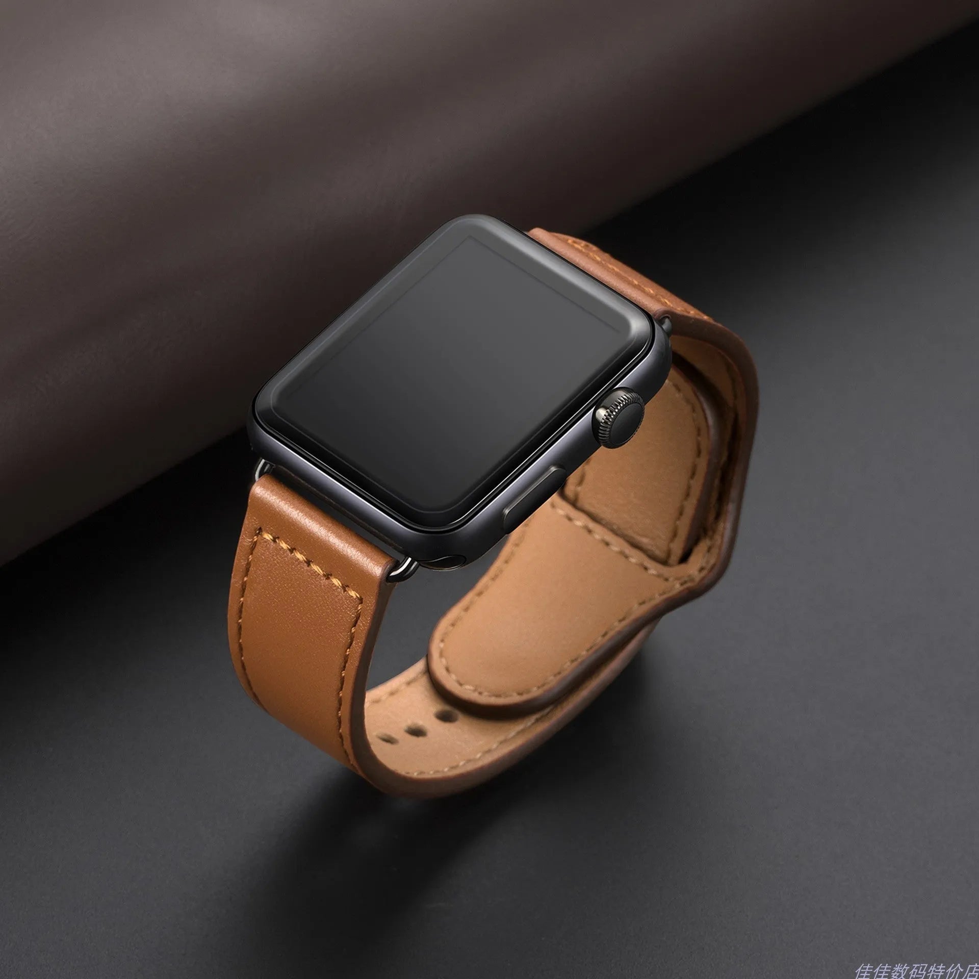 Geometric design artificial leather watch strap in black, brown, pink and white colour options