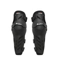 Two-piece motorcycle knee pads in black with anti-fall and wear-resistant PVC nylon EVA construction