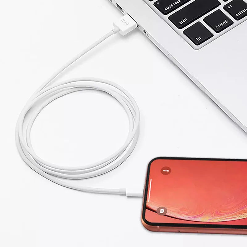 White MFI certified Lightning data cable 1m with USB and 8Pin connectors for iPhone XS Max