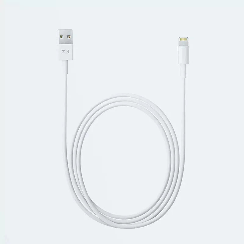 White MFI certified Lightning data cable 1m with USB and 8Pin connectors for iPhone XS Max