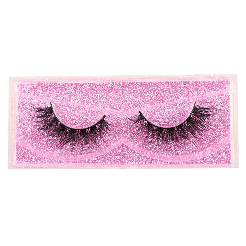 Mink fur imitation eyelashes for thick eyelashes in multiple style options on a white background