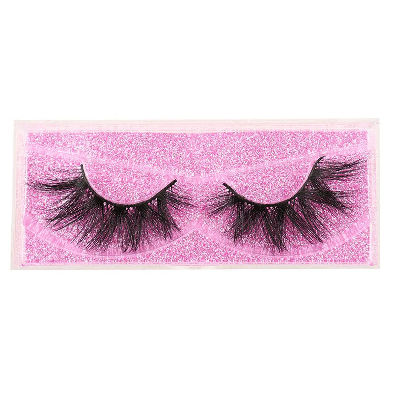 Mink fur imitation eyelashes for thick eyelashes in multiple style options on a white background